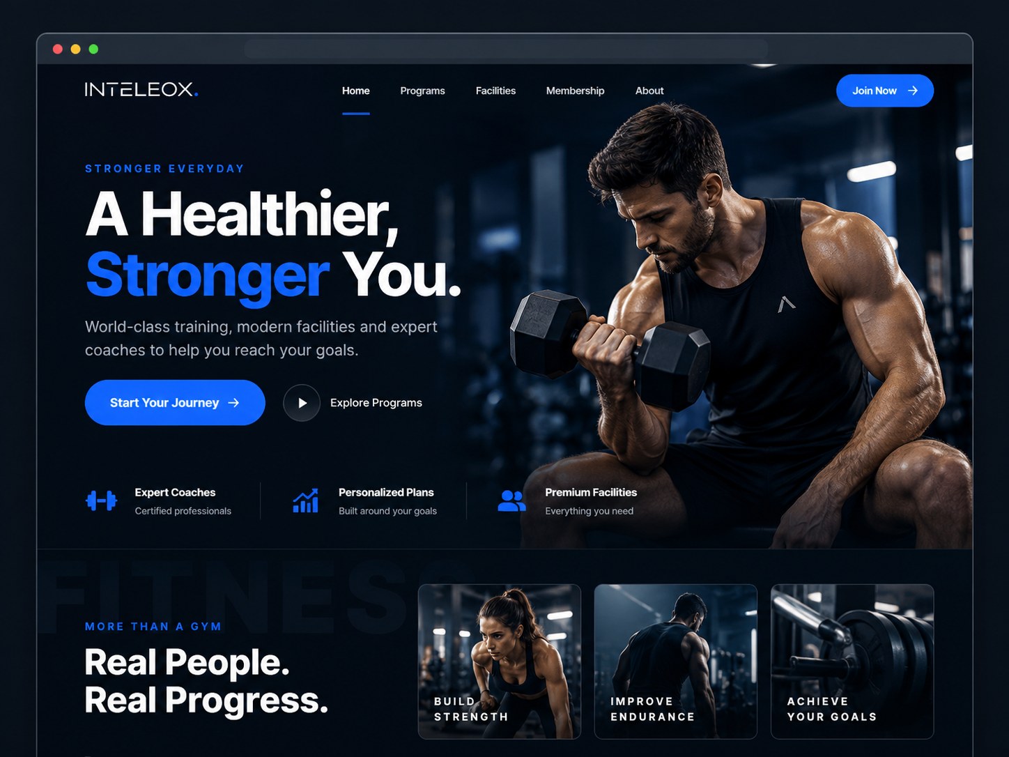 Fitness website preview
